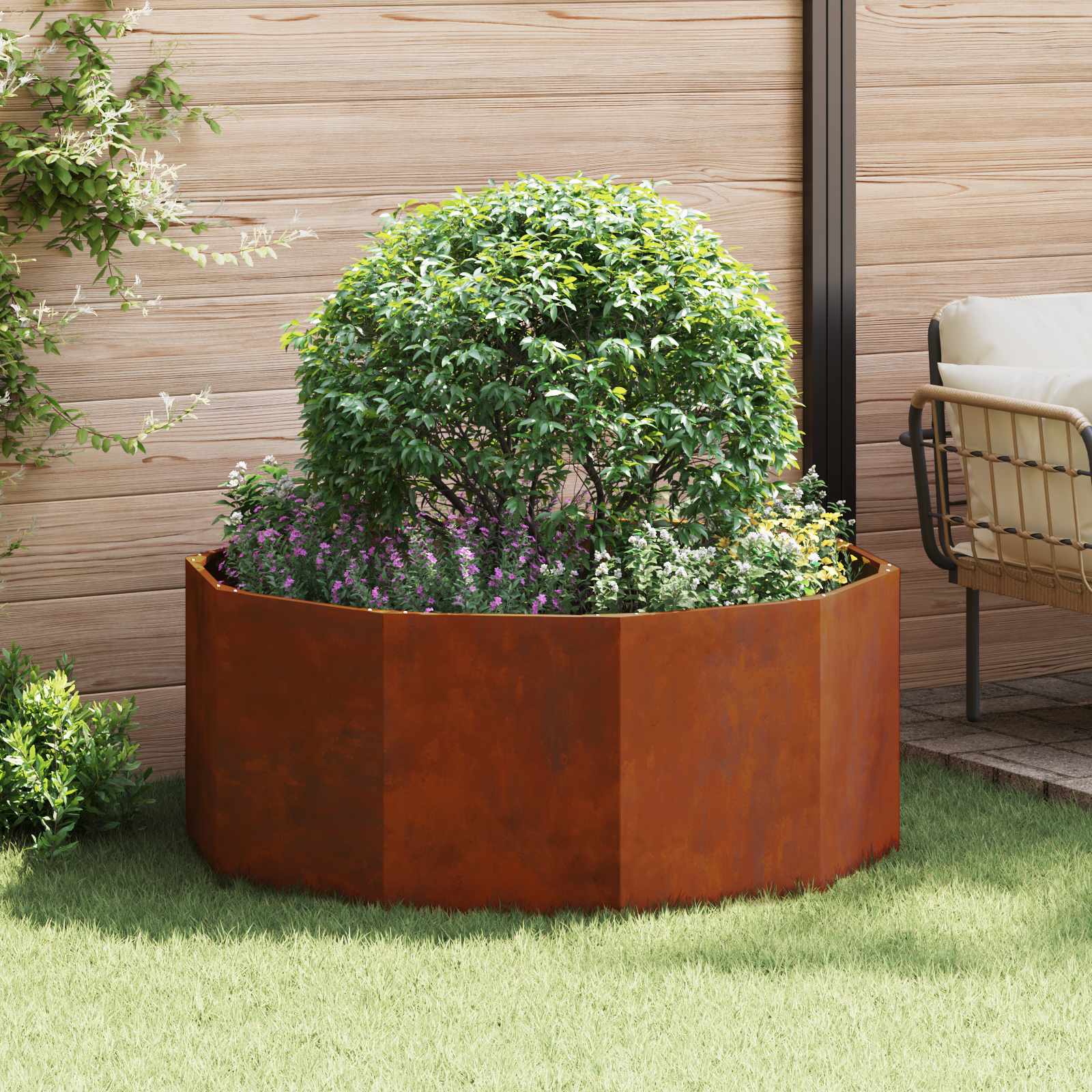 Vidaxx jardinière rouillé 120 x 120 x 50 cm acier corten