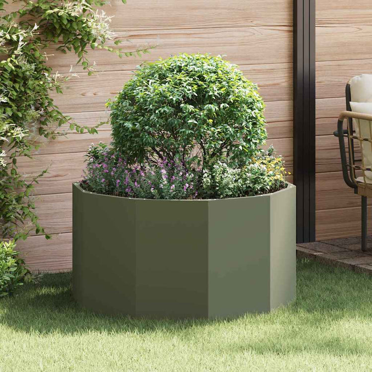 Vidaxx jardinière vert olive 90 x 90 x 50 cm acier