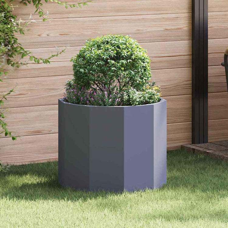 VidaXL jardinière anthracite 60 x 60 x 50 cm acier