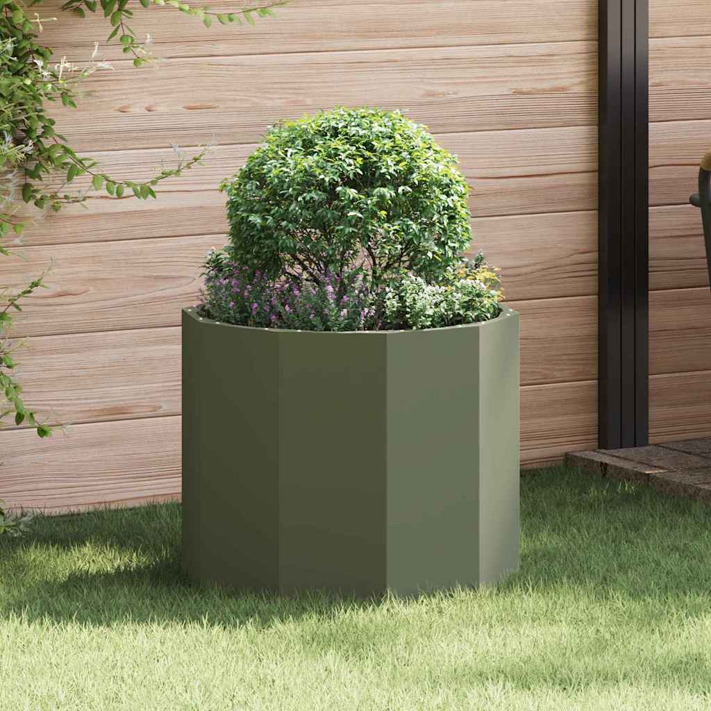 Vidaxx jardinière vert olive 60 x 60 x 50 cm acier