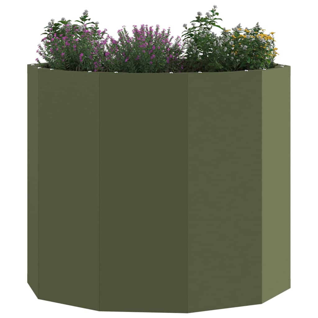 Vidaxx jardinière vert olive 60 x 60 x 50 cm acier