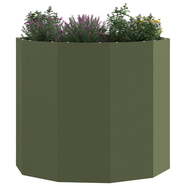 Vidaxx jardinière vert olive 60 x 60 x 50 cm acier