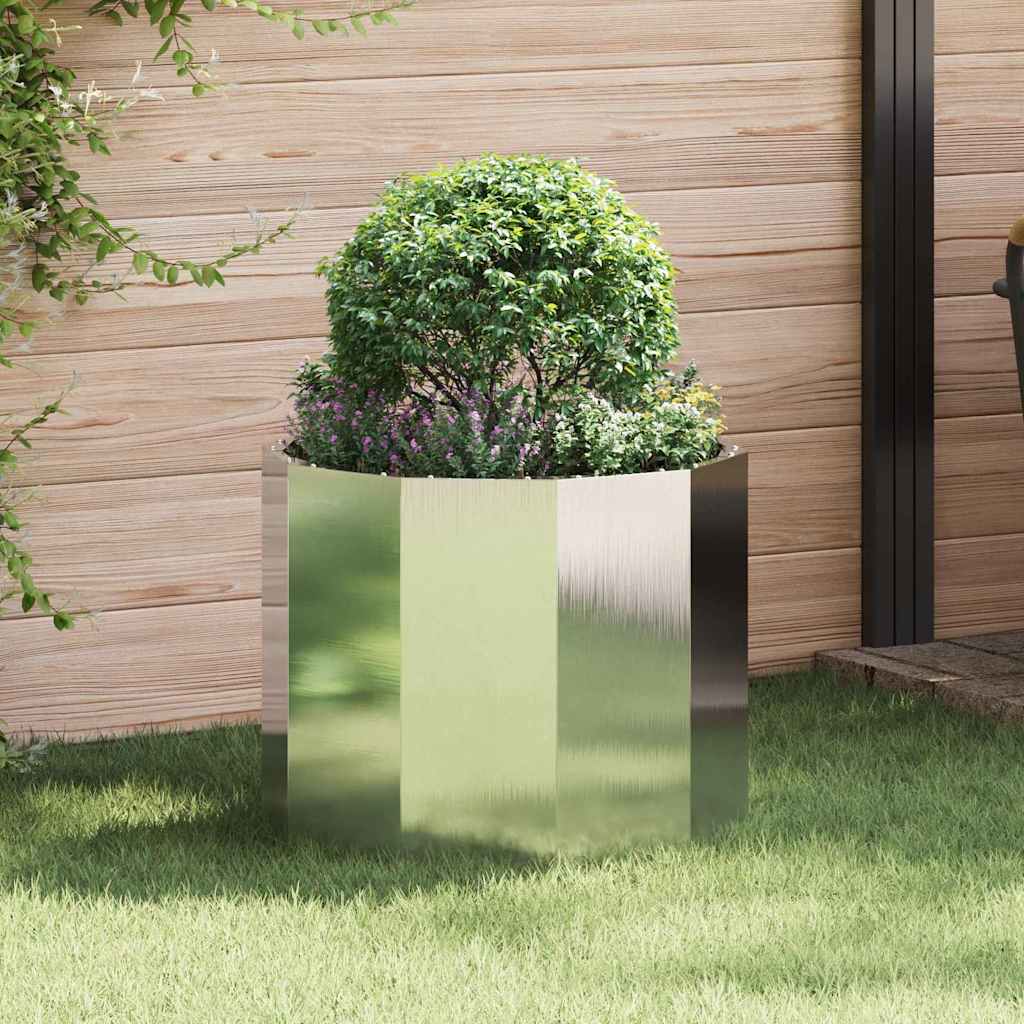 Vidaxx jardinière argent 60 x 60 x 50 cm acier inoxydable
