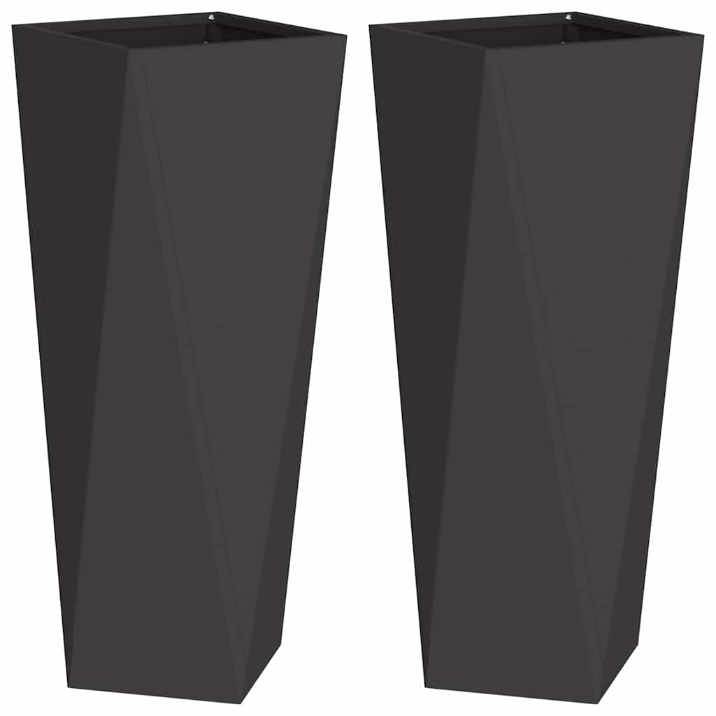 Vidaxx jardinière 2 pcs noir 30 x 30 x 75 cm acier