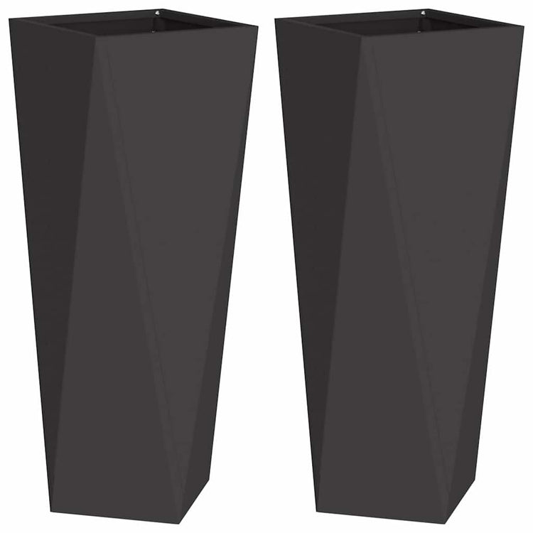 Vidaxx jardinière 2 pcs noir 30 x 30 x 75 cm acier