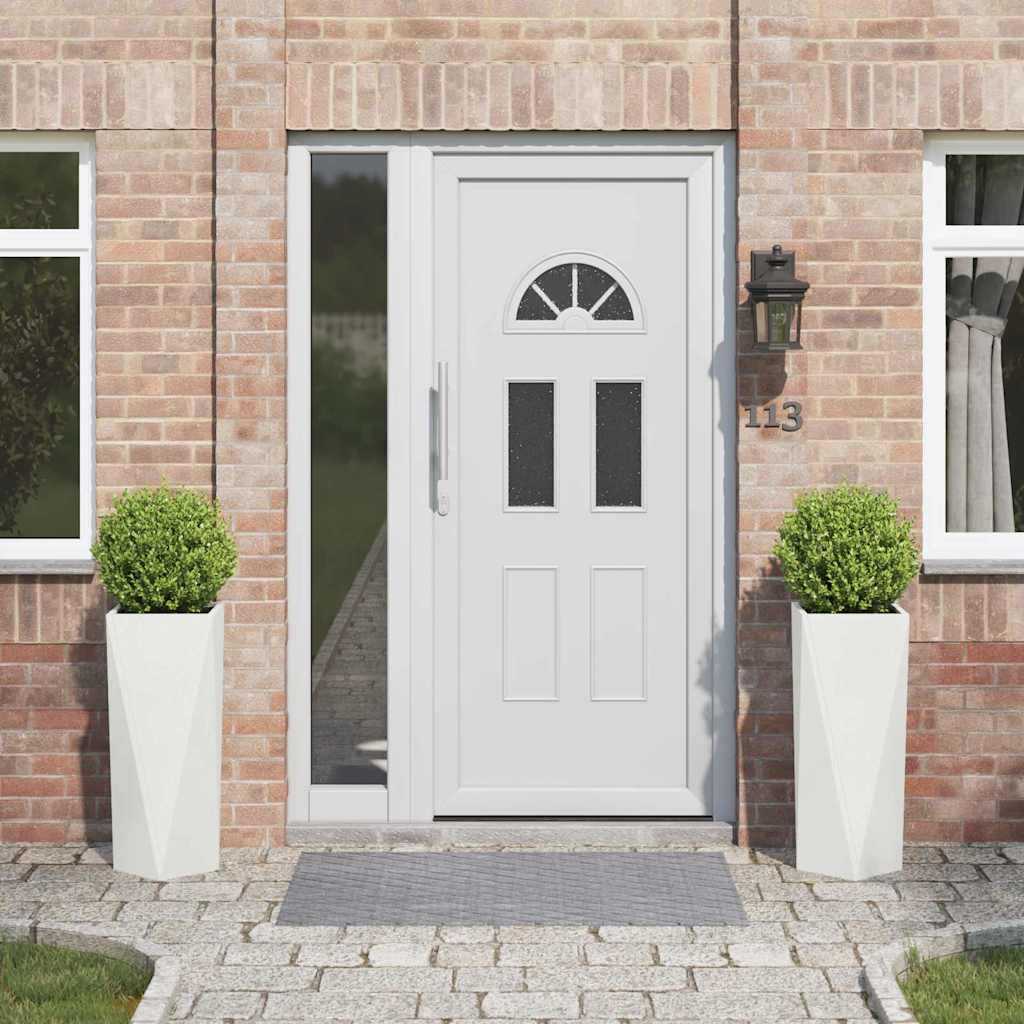 VidaXL jardinière 2 pcs blanc 30 x 30 x 75 cm acier