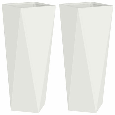 VidaXL jardinière 2 pcs blanc 30 x 30 x 75 cm acier