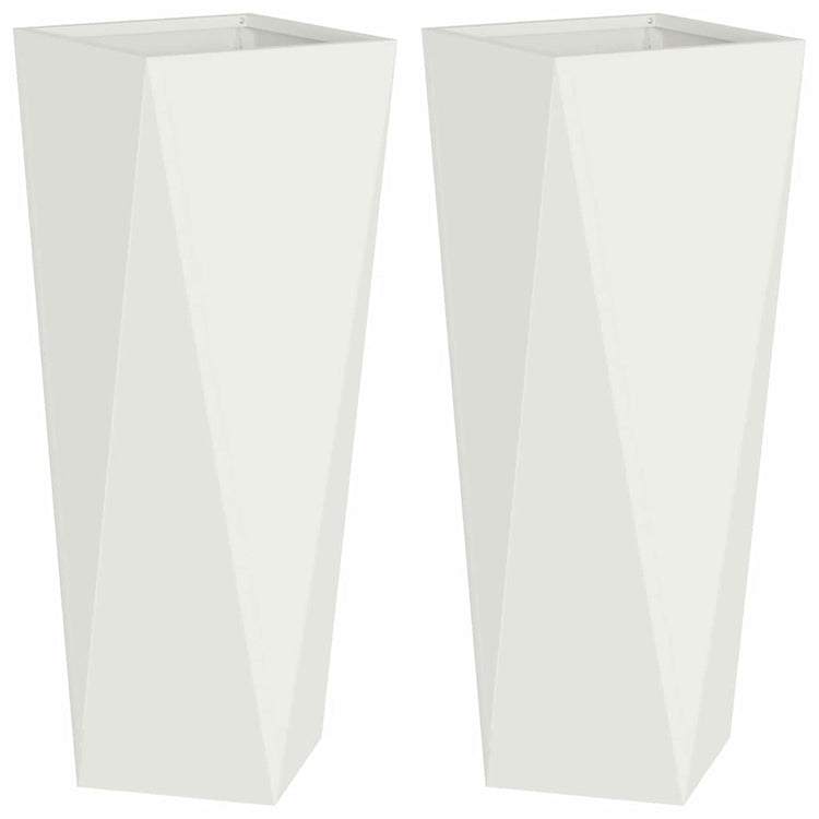 VidaXL jardinière 2 pcs blanc 30 x 30 x 75 cm acier