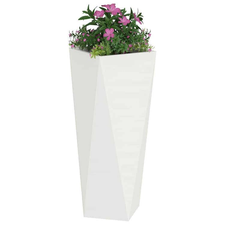 VidaXL jardinière 2 pcs blanc 30 x 30 x 75 cm acier