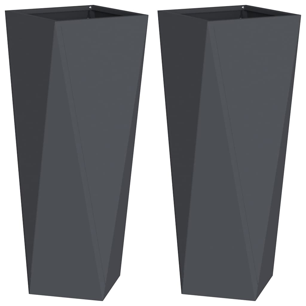 Vidaxl jardinière 2 pcs anthracite 30 x 30 x 75 cm acier