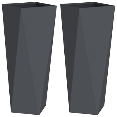 Vidaxl jardinière 2 pcs anthracite 30 x 30 x 75 cm acier