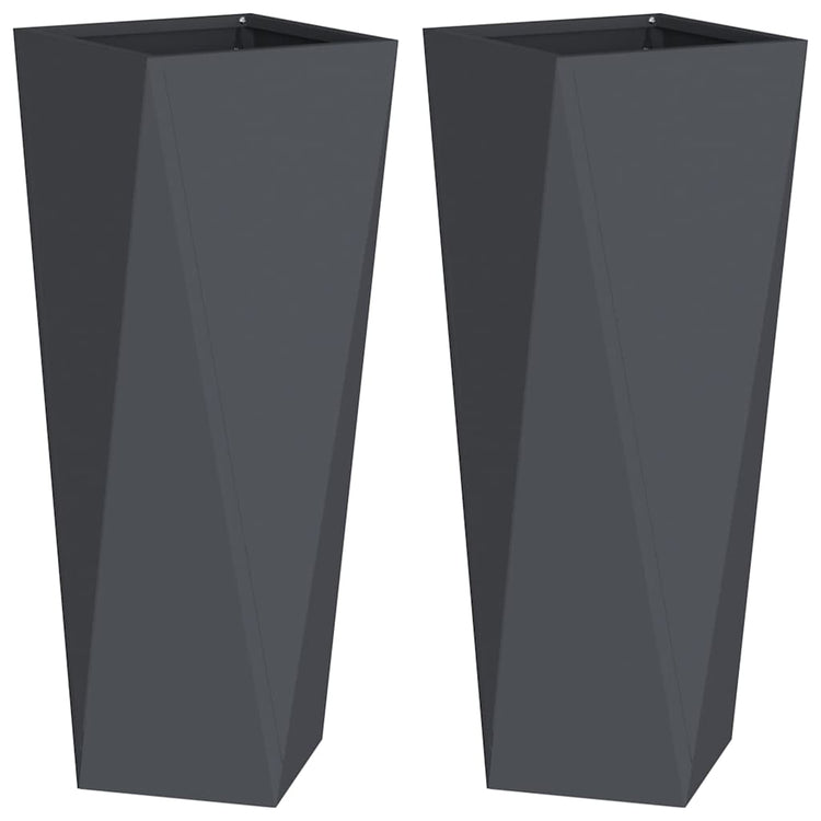 Vidaxl jardinière 2 pcs anthracite 30 x 30 x 75 cm acier