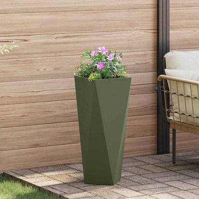 Vidaxx jardinière vert olive 30 x 30 x 75 cm acier
