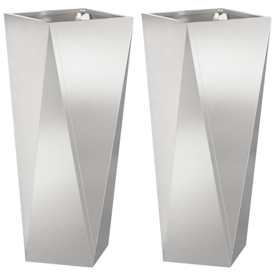 Vidaxx jardinière 2 pcs argent 30 x 30 x 75 cm acier inoxydable