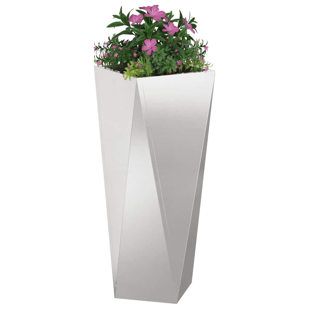 Vidaxx jardinière 2 pcs argent 30 x 30 x 75 cm acier inoxydable