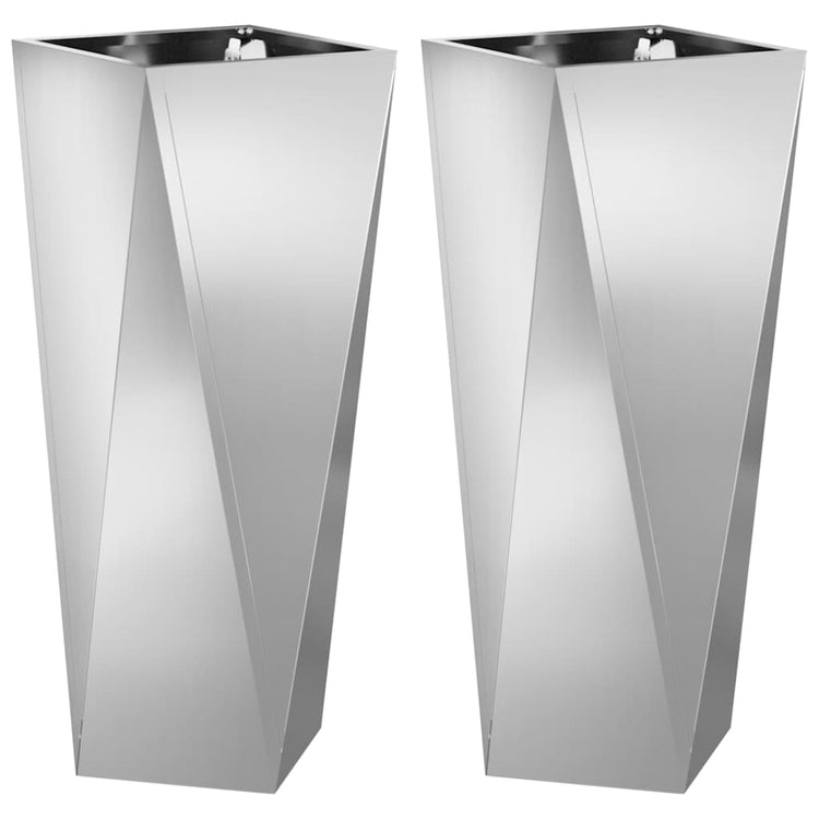 Vidaxx jardinière 2 pcs argent 30 x 30 x 75 cm acier galvanisé