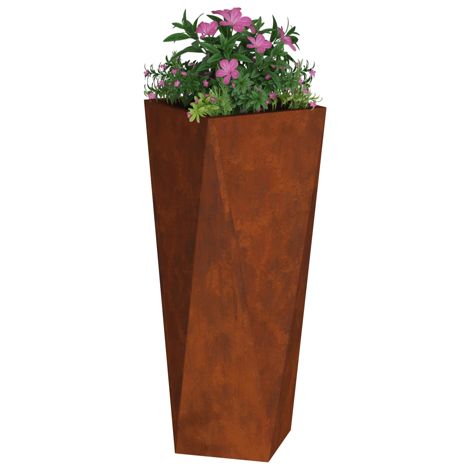 Vidaxl jardinière 2 pcs rouillé 30 x 30 x 75 cm acier corten