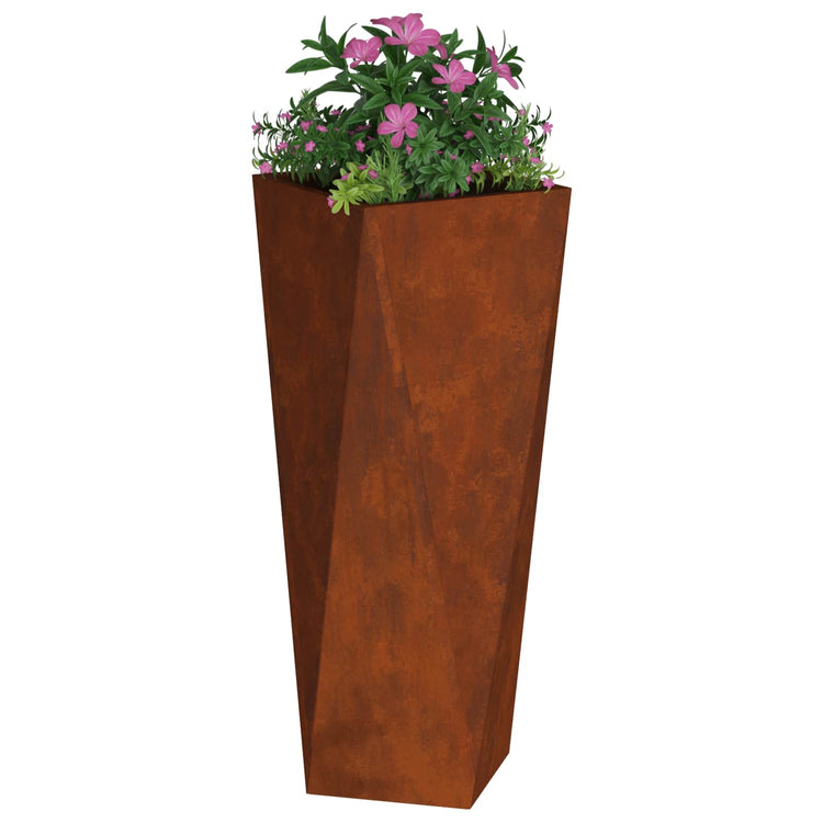 Vidaxl jardinière 2 pcs rouillé 30 x 30 x 75 cm acier corten