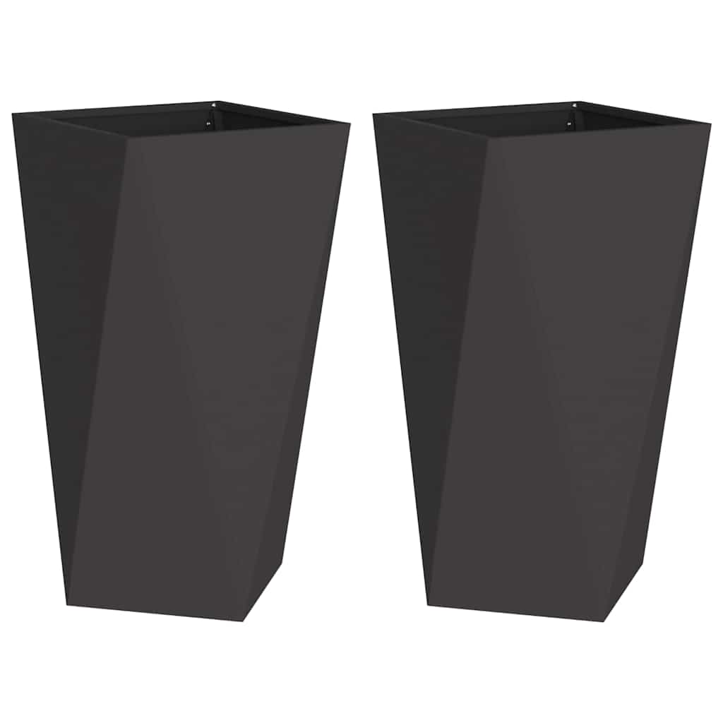 Vidaxx jardinière 2 pcs noir 40 x 40 x 75 cm acier