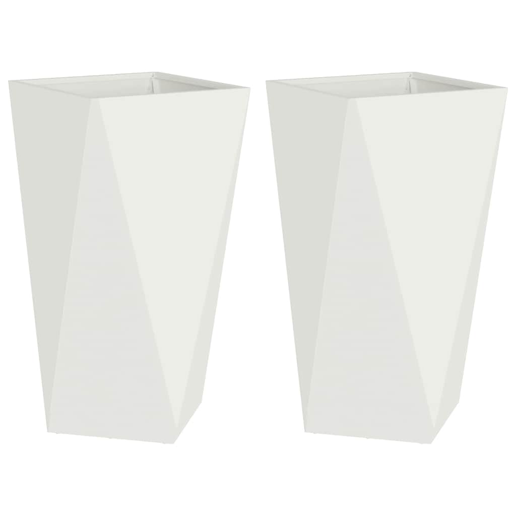 Vidaxx jardinière 2 pcs blanc 40 x 40 x 75 cm acier