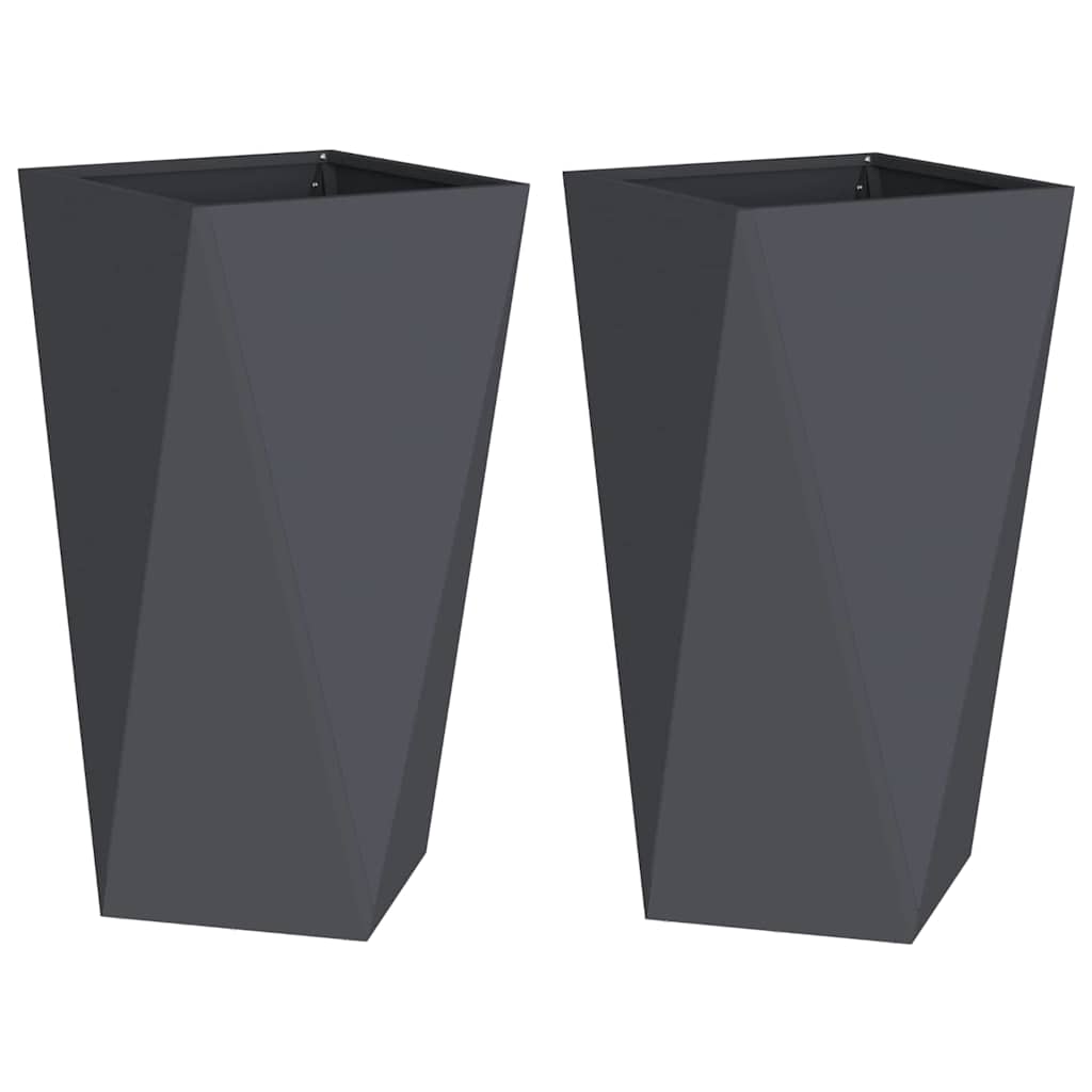Vidaxl jardinière 2 pcs anthracite 40 x 40 x 75 cm acier