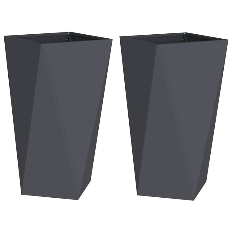 Vidaxl jardinière 2 pcs anthracite 40 x 40 x 75 cm acier