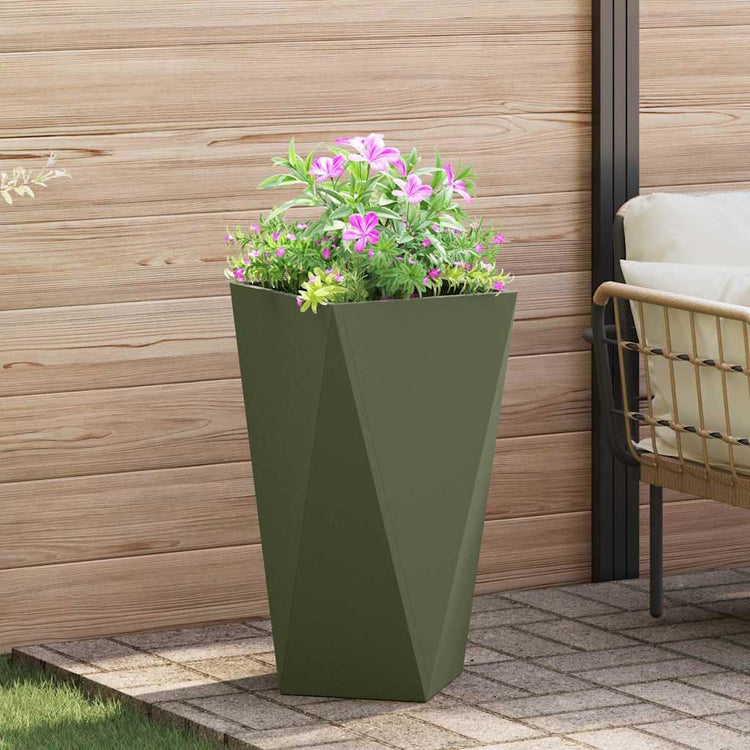Vidaxx jardinière vert olive 40 x 40 x 75 cm acier