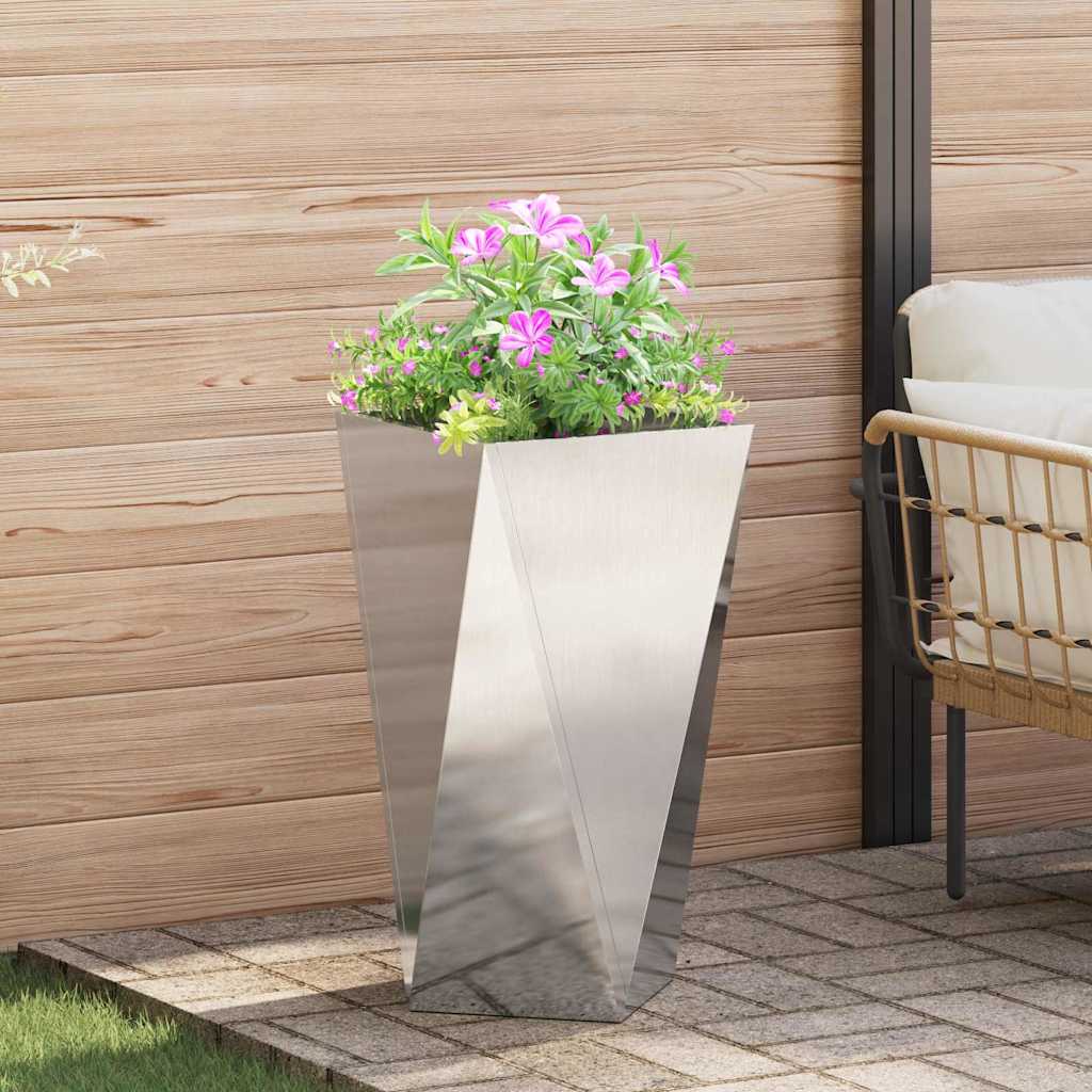 Vidaxx jardinière argent 40 x 40 x 75 cm acier inoxydable