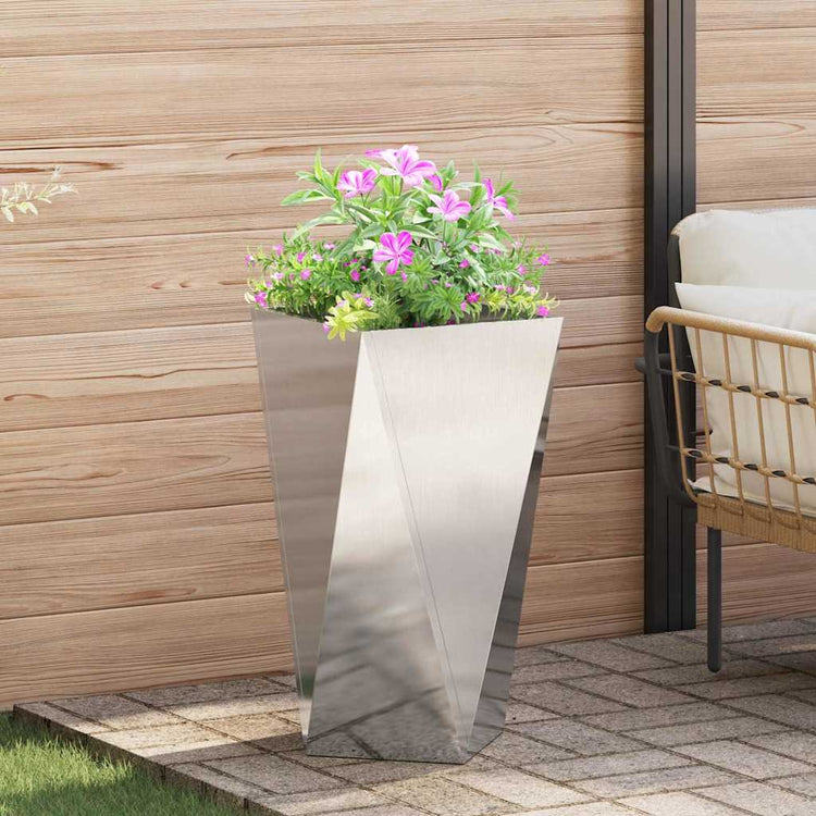 Vidaxx jardinière argent 40 x 40 x 75 cm acier inoxydable