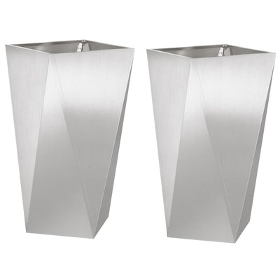 Vidaxx jardinière 2 pcs argent 40 x 40 x 75 cm acier inoxydable