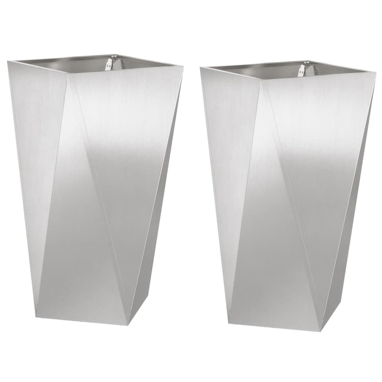 Vidaxx jardinière 2 pcs argent 40 x 40 x 75 cm acier inoxydable