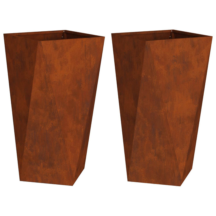 Vidaxx jardinière 2 pcs rouillé 40 x 40 x 75 cm acier corten