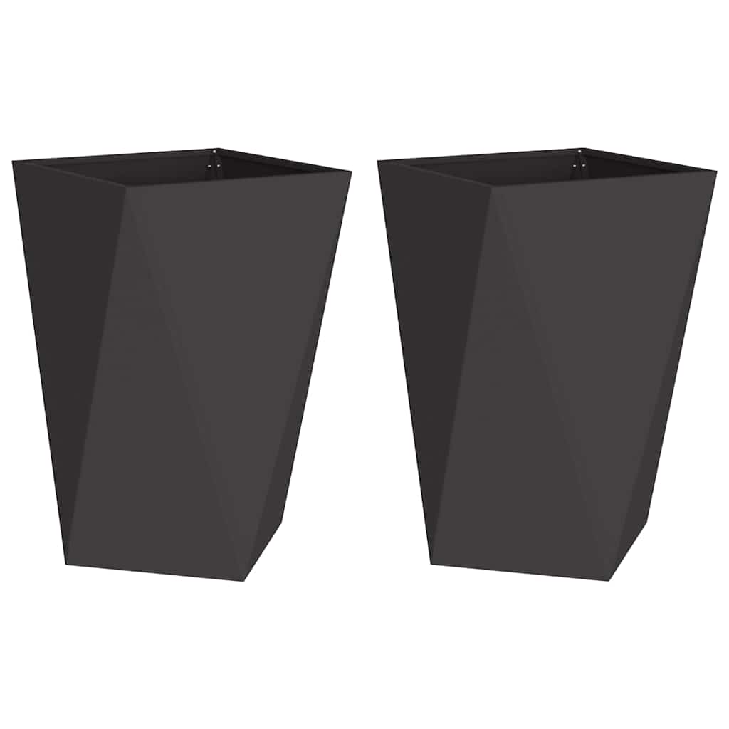 Vidaxx jardinière 2 pcs noir 50 x 50 x 75 cm acier