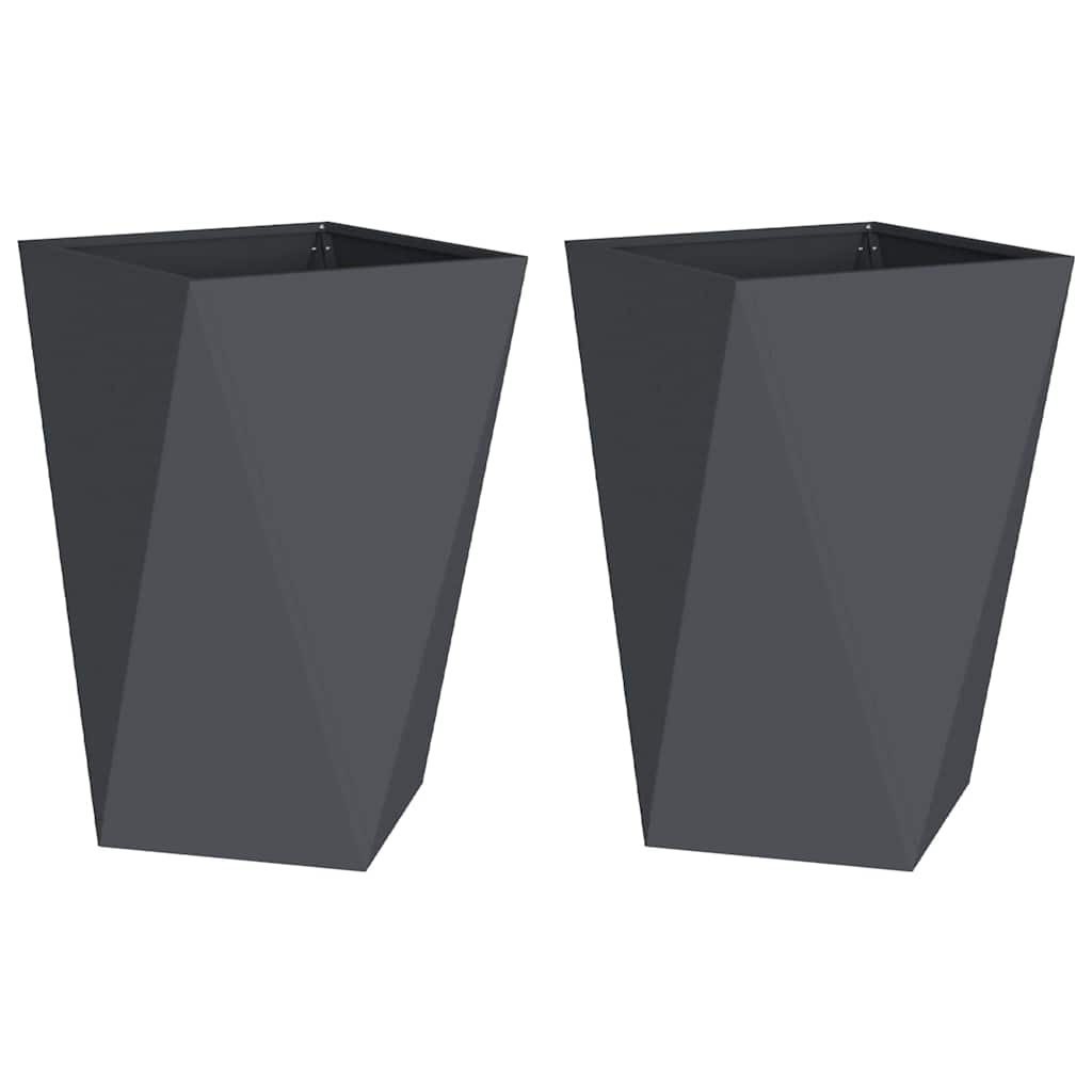 Vidaxl jardinière 2 pcs anthracite 50 x 50 x 75 cm acier