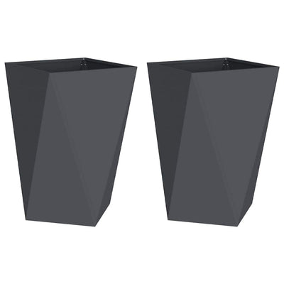 Vidaxl jardinière 2 pcs anthracite 50 x 50 x 75 cm acier