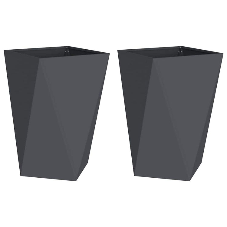 Vidaxl jardinière 2 pcs anthracite 50 x 50 x 75 cm acier
