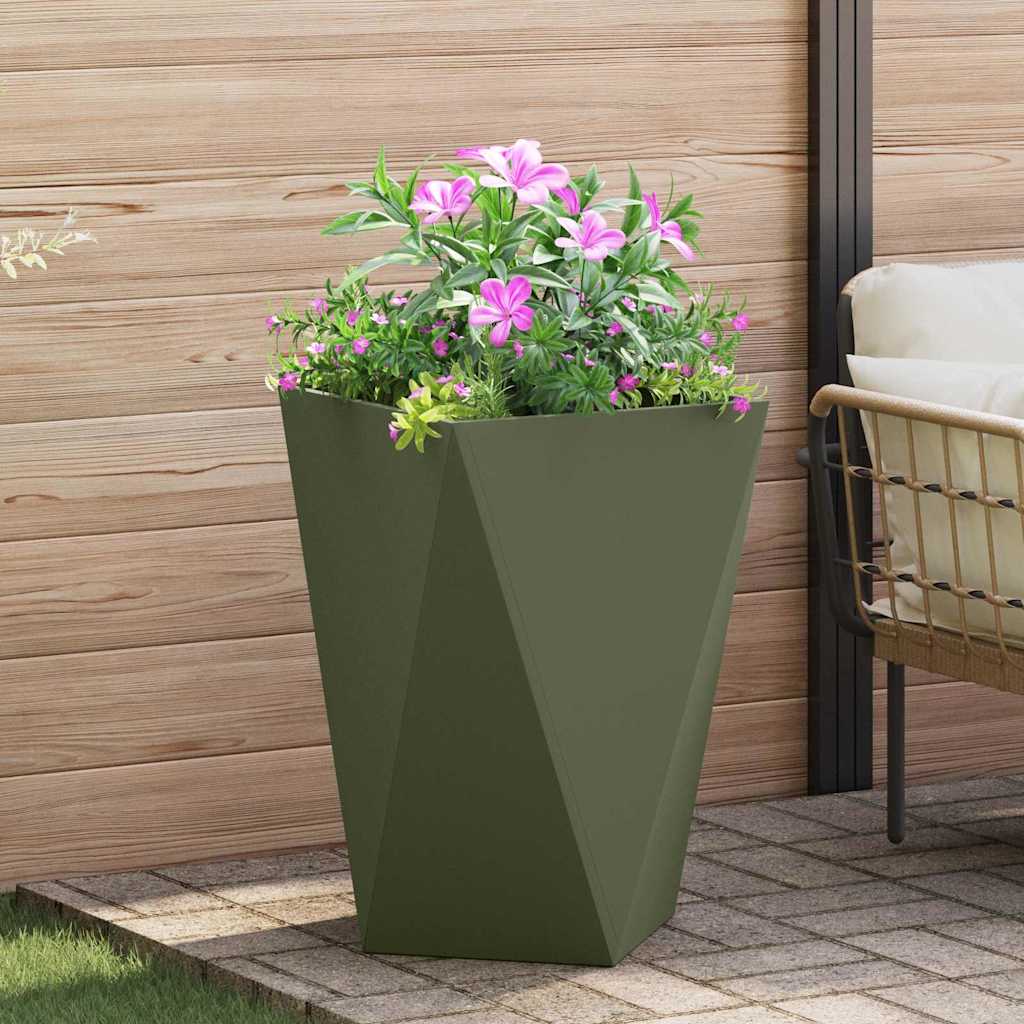 Vidaxx jardinière vert olive 50 x 50 x 75 cm acier