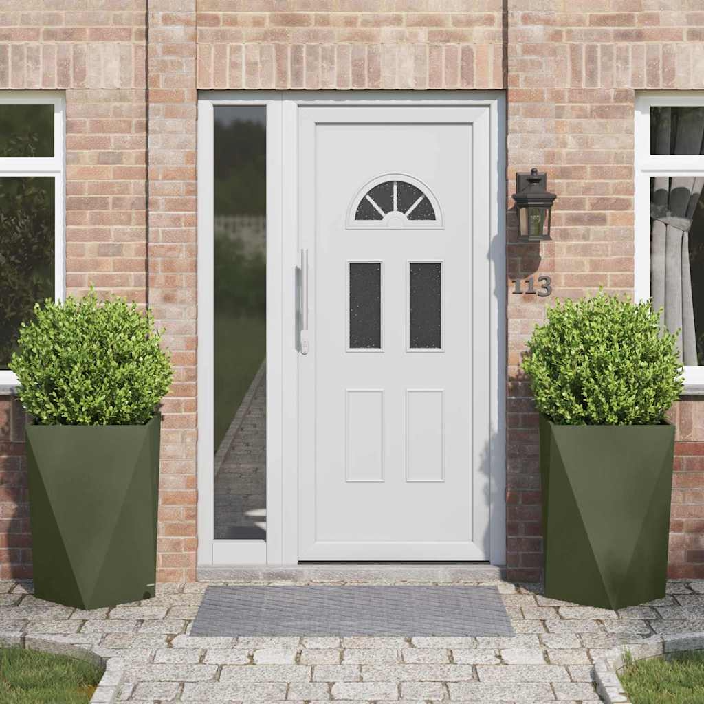 Vidaxx jardinière 2 pcs vert olive 50 x 50 x 75 cm acier