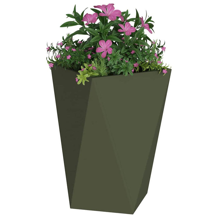Vidaxx jardinière 2 pcs vert olive 50 x 50 x 75 cm acier