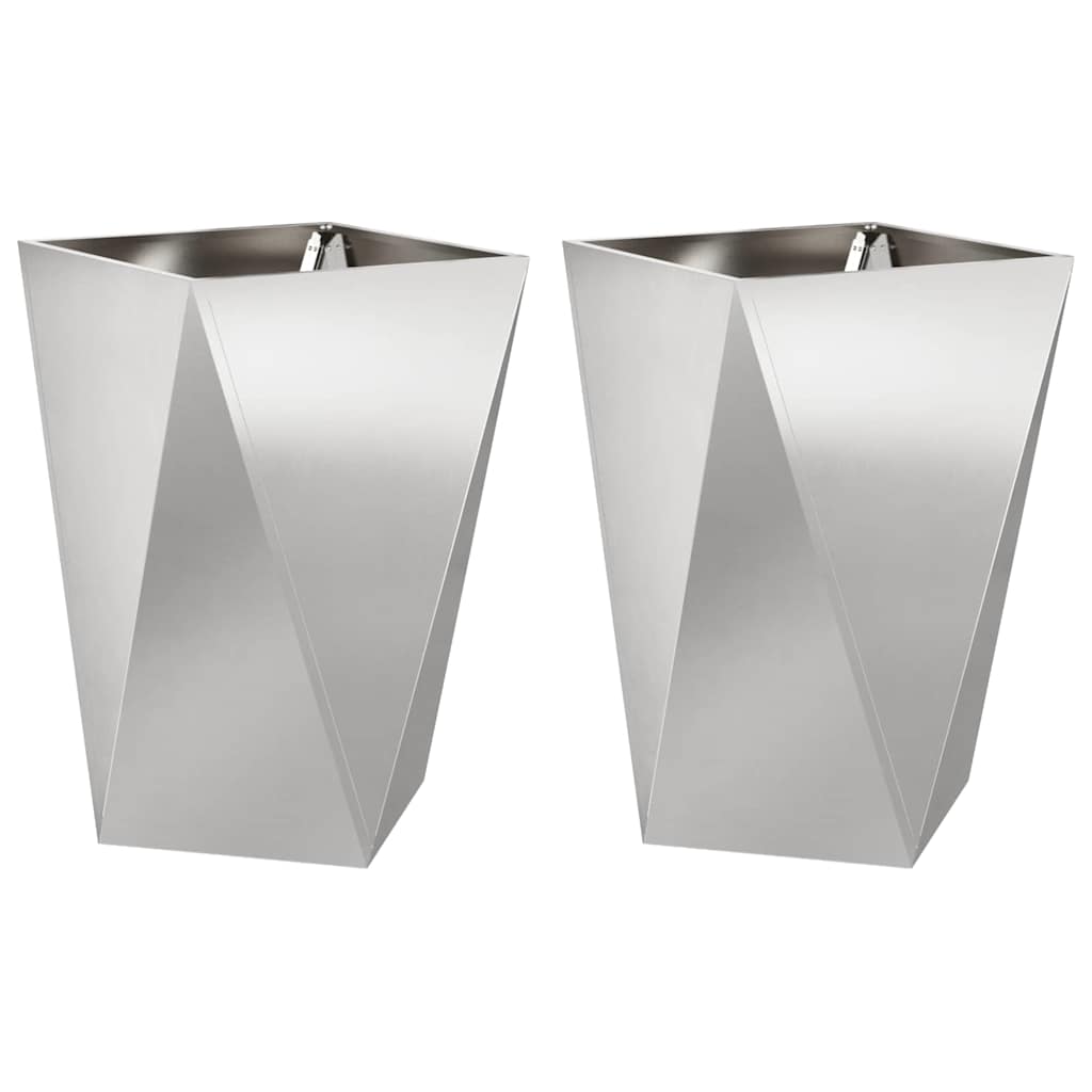 Vidaxx jardinière 2 pcs argent 50 x 50 x 75 cm acier inoxydable
