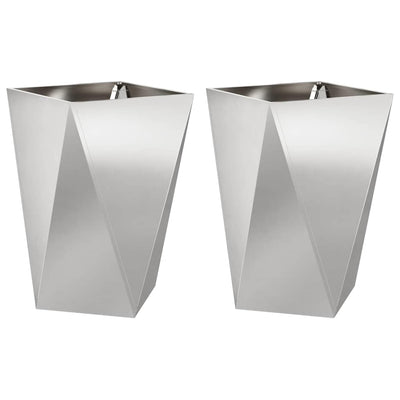 Vidaxx jardinière 2 pcs argent 50 x 50 x 75 cm acier inoxydable