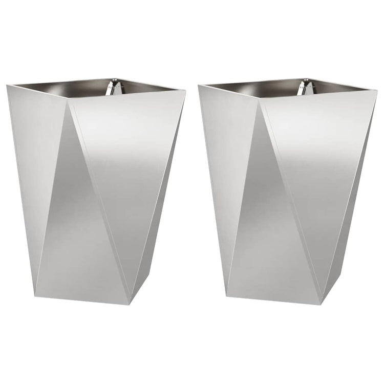 Vidaxx jardinière 2 pcs argent 50 x 50 x 75 cm acier inoxydable
