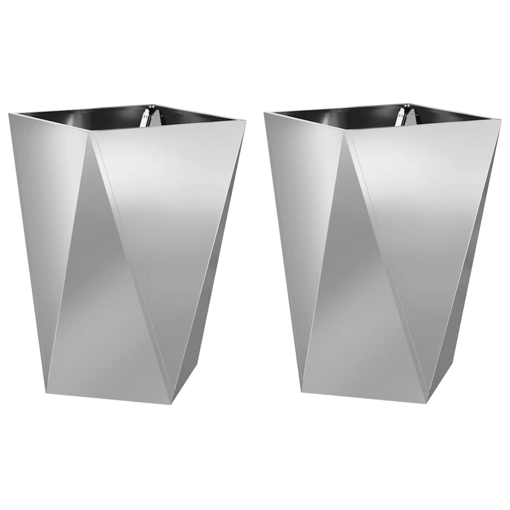 Vidaxx jardinière 2 pcs argent 50 x 50 x 75 cm en acier galvanisé