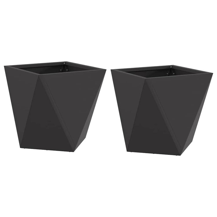 Vidaxx jardinière 2 pcs noir 30 x 30 x 30 cm acier