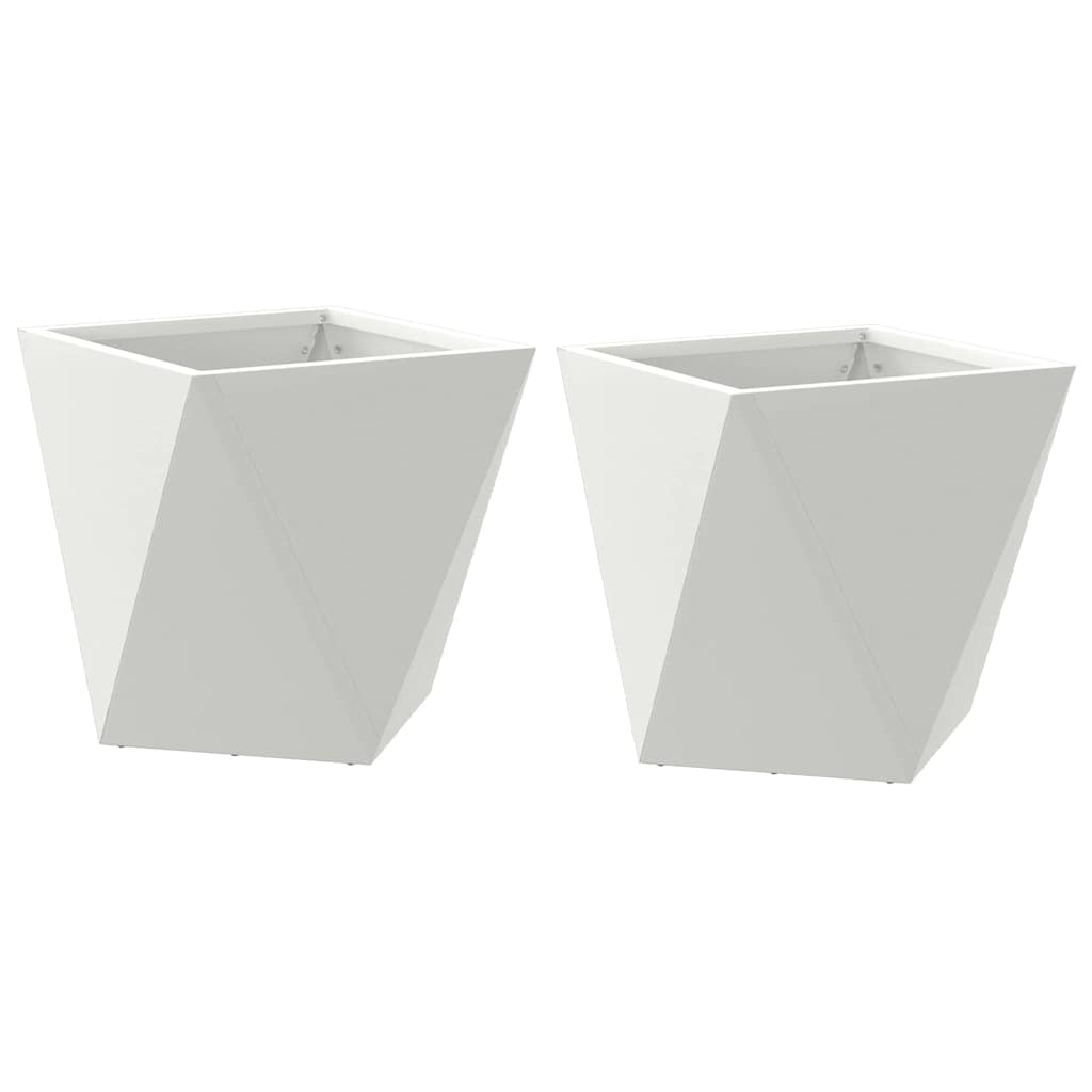 Vidaxx jardinière 2 pcs blanc 30 x 30 x 30 cm acier