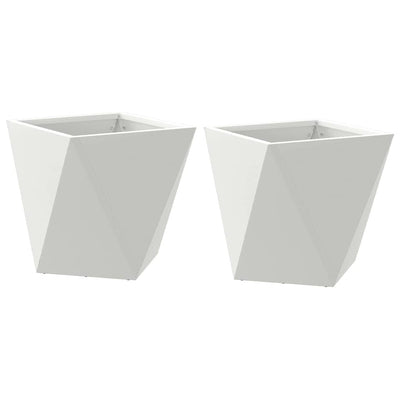 Vidaxx jardinière 2 pcs blanc 30 x 30 x 30 cm acier