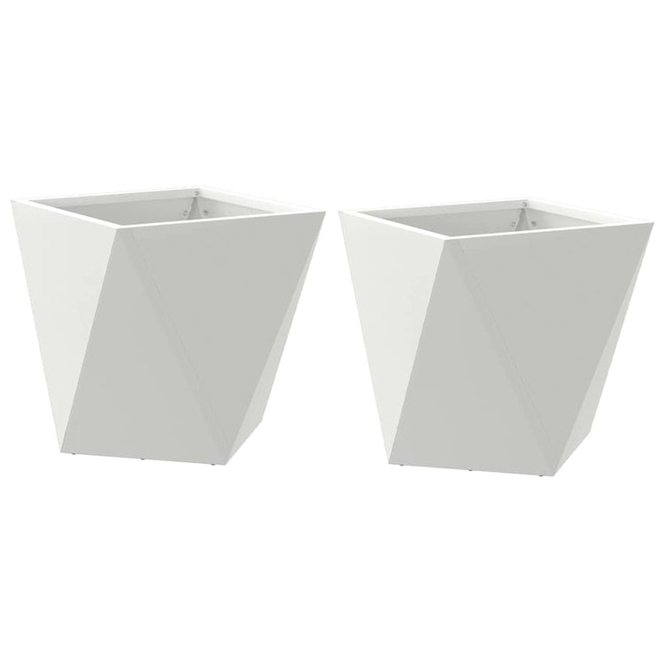 Vidaxx jardinière 2 pcs blanc 30 x 30 x 30 cm acier