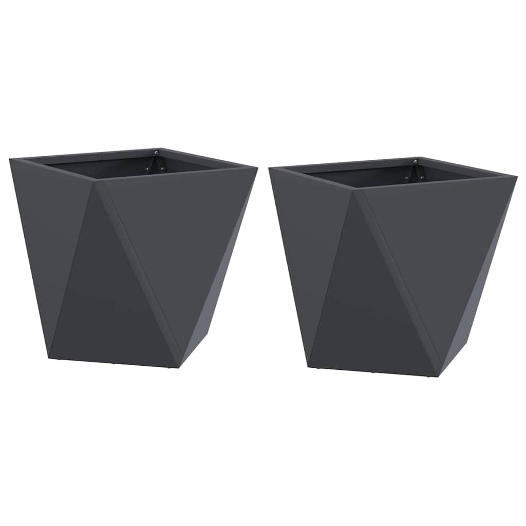 Vidaxl jardinière 2 pcs anthracite 30 x 30 x 30 cm acier