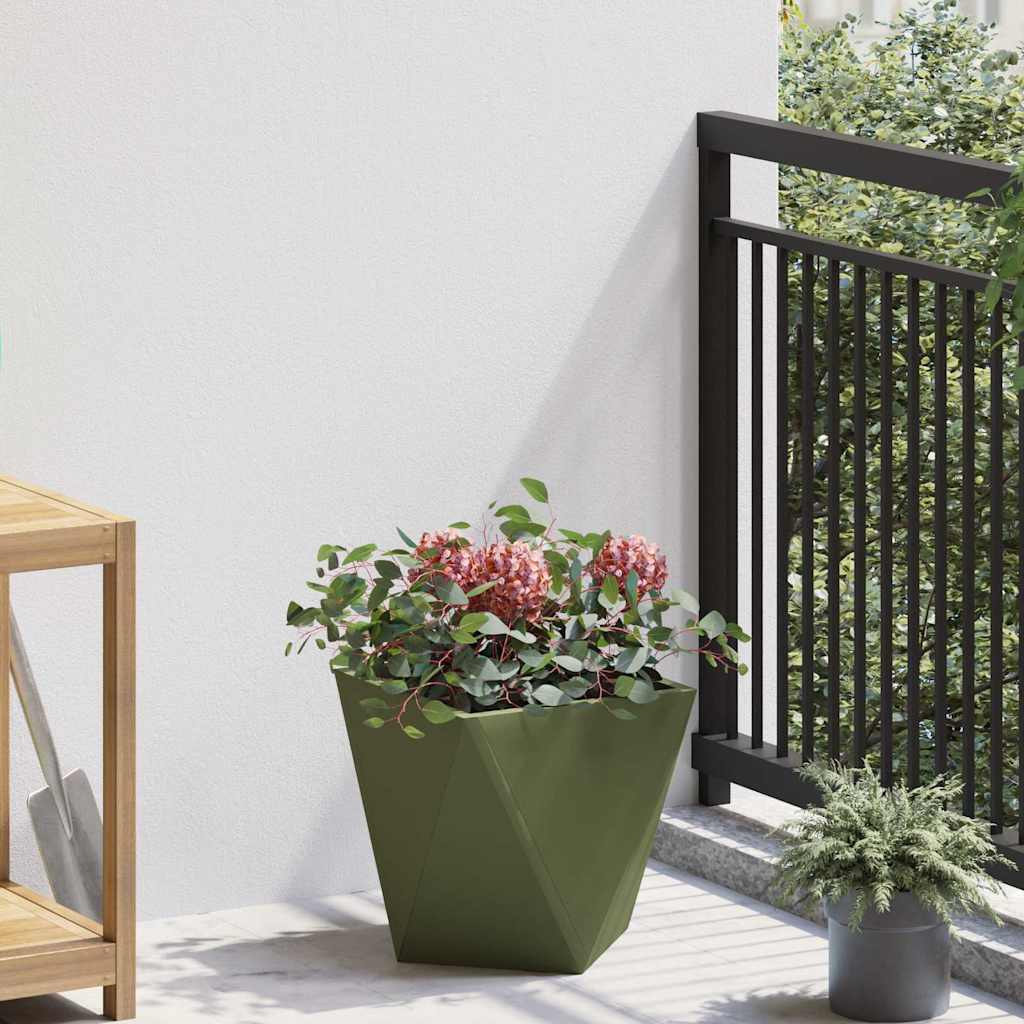 Vidaxx jardinière vert olive 30 x 30 x 30 cm acier