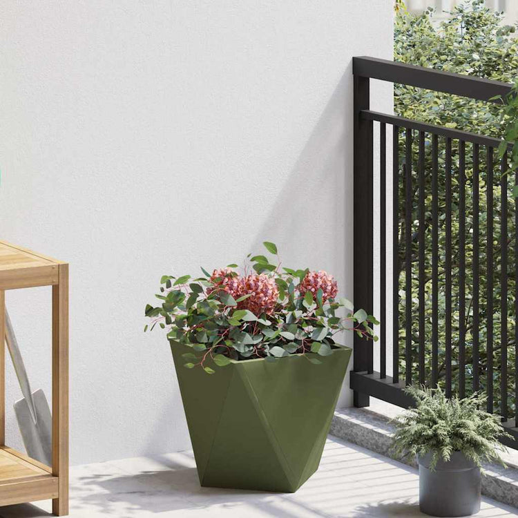 Vidaxx jardinière vert olive 30 x 30 x 30 cm acier